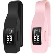 [아마존베스트]EEweca 2-Pack Clip for Fitbit Inspire or Inspire HR Holder Accessory, Black+Soft Pink