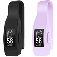 [아마존베스트]EEweca 2-Pack Clip for Fitbit Inspire or Inspire HR Holder Accessory, Black+Lilac