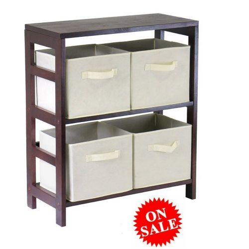  EFD Wooden Storage Cube Shelf With 4 Foldable Fabric Cubes Heavy Duty And Sturdy Design eBook By Easy&FunDeals