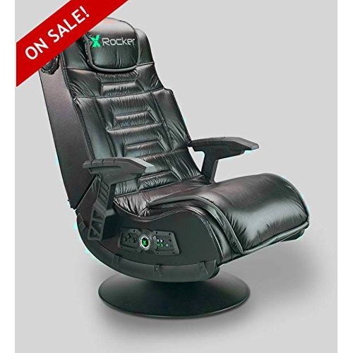  EFD Wireless Gaming Chair Seat Black Leather Faux PC Computer Video Game PS4 Audio Speaker Adults Stereo Button Headrest 2.1 & eBook by Easy&FunDeals