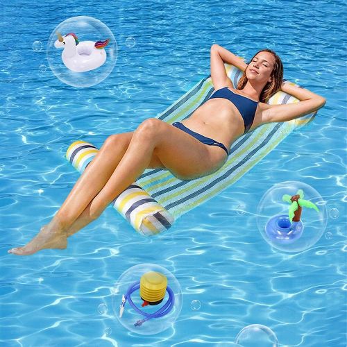  EFFUN Water Hammock, Swimming Pool Water Hammock Lounge Float Hammock Inflatable Raft Swimming Pool Lounger Air Lightweight Floating Chair and Float Swimming Pool Lounger for Adult