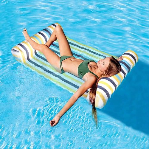  EFFUN Water Hammock, Swimming Pool Water Hammock Lounge Float Hammock Inflatable Raft Swimming Pool Lounger Air Lightweight Floating Chair and Float Swimming Pool Lounger for Adult