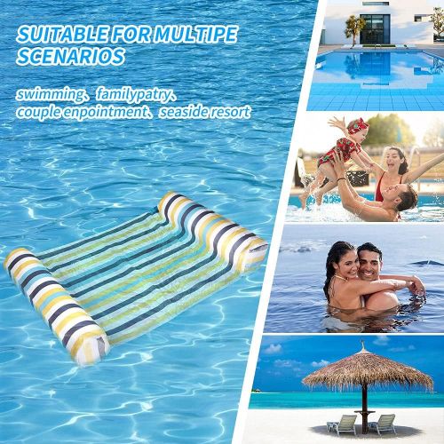  EFFUN Water Hammock, Swimming Pool Water Hammock Lounge Float Hammock Inflatable Raft Swimming Pool Lounger Air Lightweight Floating Chair and Float Swimming Pool Lounger for Adult