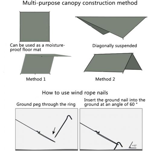  EFINNY Outdoor Awning Sun Shelter Beach , Camping Garden Sun Awning Canopy Sunshade Hammock Rain Fly Tarp Waterproof Tent Shade (Camouflage)