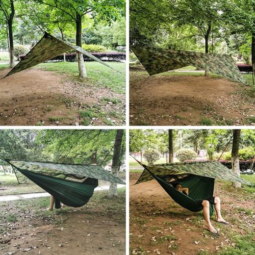  EFINNY Outdoor Awning Sun Shelter Beach , Camping Garden Sun Awning Canopy Sunshade Hammock Rain Fly Tarp Waterproof Tent Shade (Camouflage)