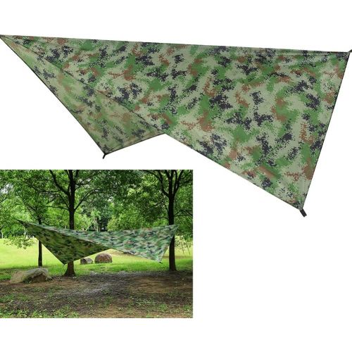  EFINNY Outdoor Awning Sun Shelter Beach , Camping Garden Sun Awning Canopy Sunshade Hammock Rain Fly Tarp Waterproof Tent Shade (Camouflage)