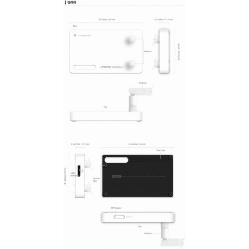  EFM ipTIME A2000UA-4dBi Antenna Wireless USB 3.0 LAN Card 2.4GHz5GHz, 802.11 acngba compatible 867Mbps speed