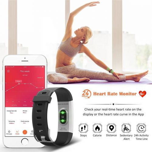  EFOSHM Fitness Armband Wasserdicht Schrittzahler Fitness Tracker mit Pulsmesser Sport Uhr Pulsuhren Health Watch fur Android IOS Handy