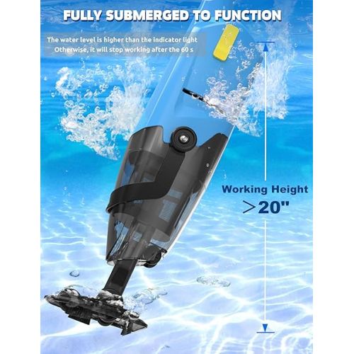  Efurden Cordless Pool Vacuum for above Ground Pool, Handheld Rechargeable Pool Cleaner with Running Time up to 60 Mins for In-Ground Pools, Spas, and Hot Tubs for Sand and Debris, Blue