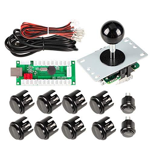  EG STARTS Jiu Man Arcade DIY Kit Parts USB Encoder To PC Games 5Pin Joystick + 10x Push Buttons Compatible For Mame KOF Street Fighter 4 Game