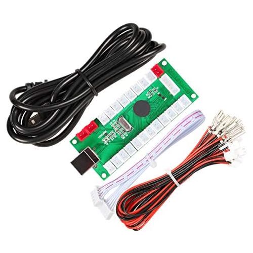  EG STARTS Zero Delay USB Encoder to PC Games Controllers for Arcade Joystick Sanwa DIY Kits Parts Mame Games (5Pin + 2.8mm Cables)