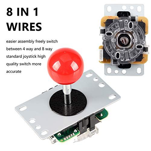  [아마존베스트]EG STARTS Nullverzoegerung USB Encoder zu PC Spiele Red Joystick + 10x LED beleuchtet 5V Druckknoepfe fuer Arcade Joystick DIY Kits Teile Mame Raspberry Pi 2 3 3B