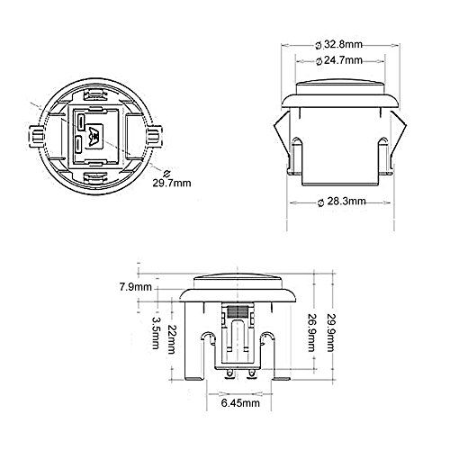  [아마존베스트]-Service-Informationen EG STARTS OEM 12x 30mm Drucktastenschalter Kopieren Sanwa Obsf-30 Obsc-30 Obsn-30 Tasten DIY Arcade Kampfspiele Kits & Super Street Fighter Spiele - Jede Farbe 2 Stck