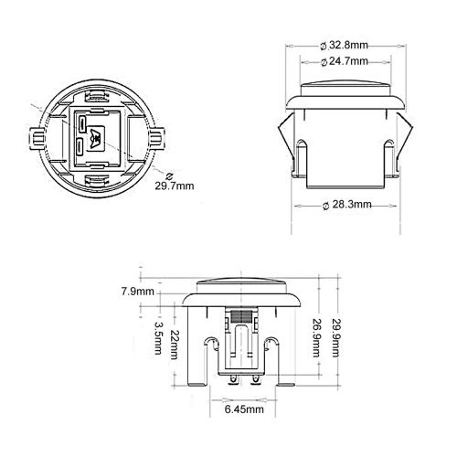  [아마존베스트]-Service-Informationen EG STARTS OEM 12x 30mm Drucktastenschalter Kopieren Sanwa Obsf-30 Obsc-30 Obsn-30 Tasten DIY Arcade Kampfspiele Kits & Super Street Fighter Spiele - Jede Farbe 2 Stck