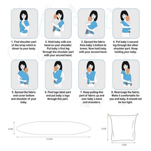  EGMAO BABY Baby Wrap Carrier Sling for 0-24 Months,Stretchy Hands-Free Baby Holder Sling Carrier,Baby Sling Carrier for Infants,Infant and Babywearing,Toddler Sling,Lightweight Breathable Com