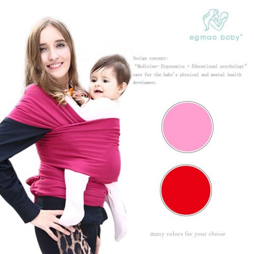  EGMAO BABY Baby Wrap Carrier Sling for 0-24 Months,Stretchy Hands-Free Baby Holder Sling Carrier,Baby Sling Carrier for Infants,Infant and Babywearing,Toddler Sling,Lightweight Breathable Com