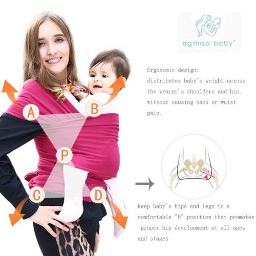  EGMAO BABY Baby Wrap Carrier Sling for 0-24 Months,Stretchy Hands-Free Baby Holder Sling Carrier,Baby Sling Carrier for Infants,Infant and Babywearing,Toddler Sling,Lightweight Breathable Com