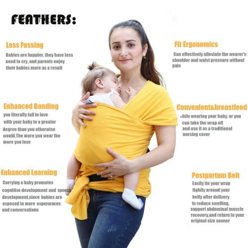  EGMAO BABY Baby Wrap Carrier Sling,All-in-1 Stretchy Breastfeeding Cover,Cotton Newborn...