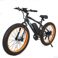 EGO BIKE 26 New Fat Tire Electric Bike Beach Snow Bicycle ebike 500W Black/Orange 2016 electric moped