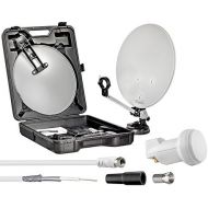 [아마존베스트]-Service-Informationen Mobile Digital Camping Set/Satellite System in Case with 40cm dish, Sauguss, 10m Cable and Single LNB HDTV 3D SkyPerfect for Camping