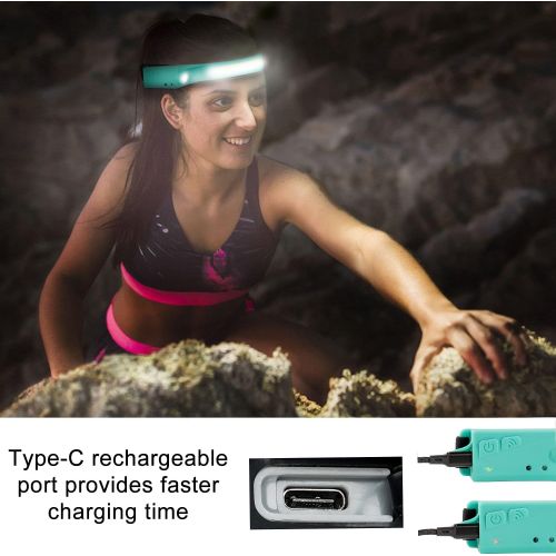  EGUKU Headlamp Flashlight, Rechargeable LED Headlamps 1200Lumens 2 COB 230°Wide Beam Headlight with Motion Sensor Bright 5 Modes Lightweight Waterproof Head Lamp for Outdoor Running, Cam