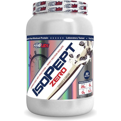  EHPlabs IsoPept Zero Chocolate Decadence (2lbs) Hydrolized WPI Fractions + Whey Protein Isolate, 25g of Protein Per Serving, 0 Sugar, 0 Fat, 5.7g of BCAAs - 30 Servings