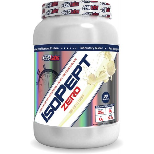  EHPlabs IsoPept Zero Cookies & Cream (2lbs) Hydrolized WPI Fractions + Whey Protein Isolate, 25g of Protein Per Serving, 0 Sugar, 0 Fat, 5.7g of BCAAs - 30 Servings