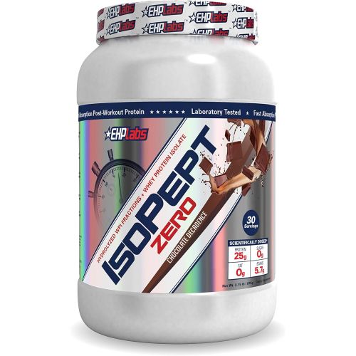  EHPlabs IsoPept Zero Cookies & Cream (2lbs) Hydrolized WPI Fractions + Whey Protein Isolate, 25g of Protein Per Serving, 0 Sugar, 0 Fat, 5.7g of BCAAs - 30 Servings