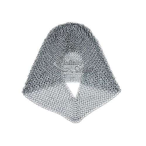  EHomeProducts Chain Mail Haulberk Long Shirt w/ Head Coif Knight Armor SCA