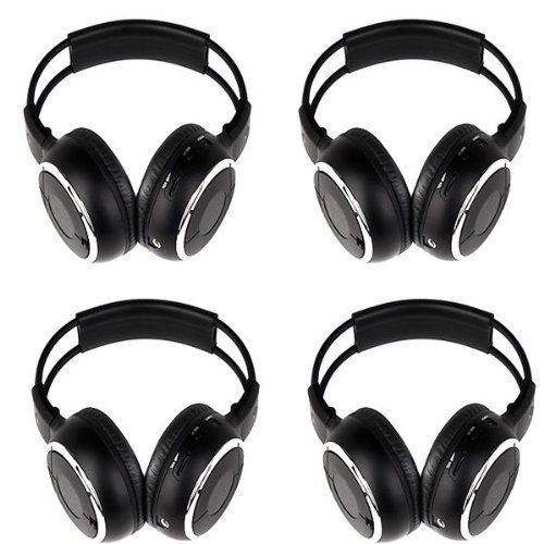  EINCAR New arrival! 4 Pack of Two Channel Folding Universal Rear Entertainment System Infrared Headphones Wireless IR DVD Player Head Phones for in Car TV Video Audio Listening