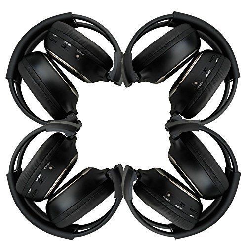  EINCAR New arrival! 4 Pack of Two Channel Folding Universal Rear Entertainment System Infrared Headphones Wireless IR DVD Player Head Phones for in Car TV Video Audio Listening