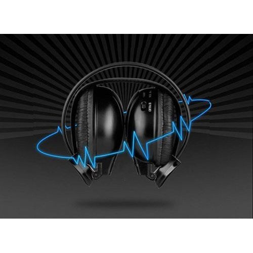  EINCAR Wireless IR Mobile Video Stereo Headphones with Transmitter 3 Pack of Head phone Two Channel Folding DVD Player Sets for in Car TV Video Audio Listening headsets