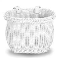 EIRONA Bicycle Basket for 12 14 16 18 Inch Girls Bike, Front Handlebar Storage Basket for Children Bicycle, Waterproof Basket, Bicycle Accessories, White