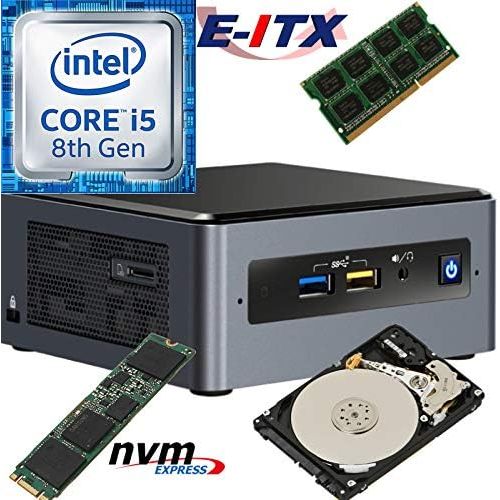  Intel NUC8I5BEH 8th Gen Core i5 System, 8GB DDR4, 256GB M.2 PCIe NVMe SSD, 2TB HDD, NO OS, Pre-Assembled and Tested by E-ITX