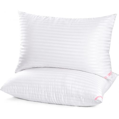  EIUE Hotel Collection Bed Pillows for Sleeping 2 Pack Queen Size，Pillows for Side and Back Sleepers,Super Soft Down Alternative Microfiber Filled Pillows,20 x 30 Inches