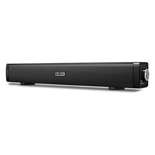  [아마존베스트]USB Computer Speakers, EIVOTOR Wired Computer Sound Bar, Stereo USB Powered Mini Soundbar Speaker for PC Cellphone Tablets Desktop Laptop TV (Black)