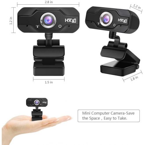  [아마존베스트]HD Webcam, EIVOTOR PC Webcam 720P USB Mini Computer Camera Built-in Mic, Flexible Rotatable Clip, for Laptops and Desktop, Black