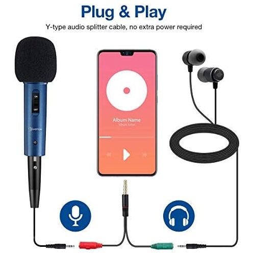  [아마존베스트]EIVOTOR Condenser Microphone, 3.5mm PC Microphone Plug & Play Recording Microphone with Anti Slip Mic Stand Dual-Layer Pop Filter Computer Microphone for Gaming Podcasting Live Str