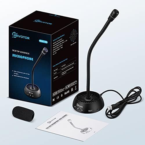  [아마존베스트]EIVOTOR USB PC Microphone Computer Microphone Desktop Microphone Condenser Microphone Recording Microphone with Tripod Volume Control Plug & Play Laptop Micros for Gaming Streaming