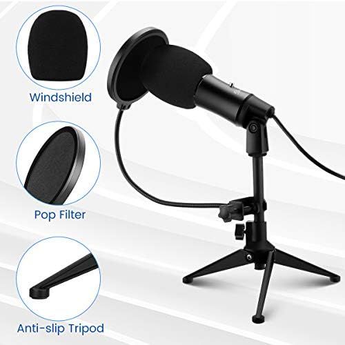  [아마존베스트]EIVOTOR PC USB Mikrofon Desktop Computer Microphone mit Verstellbares Stativ Plug & Play Aufnahme Mikrofon Laptop Mikros fuer Prasentationen,Discord,Youtube,Skype,Podcast,Konferenz,