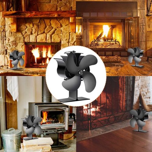  Heat Powered Stove Fan , EIVOTOR 4 Blade Auto sensing Fireplace Fan for Wood/Log Burner/Fireplace,Eco Friendly and Efficient wood Stove Fan