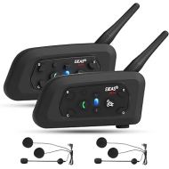 EJEAS V6 Pro Motorcycle Bluetooth Headset, 2 Riders Intercom Bluetooth 5.1 Helmet Communication System with Hands-Free Call and Noise Reduction for Motorcycling Skiing and Climbing (2 Pack)