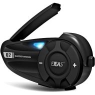 EJEAS Q2 Motorcycle Helmet Bluetooth Intercom Headset, Communication System, Intercomunicador para Casco De Moto, for 2 Motorcycle Riders Within 800M, Auto-Answer The Call, FM Radio, Type-C 1 Pack