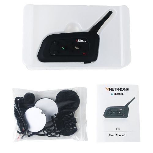  EJEAS Vnetphone V4 Motorcycle Helmet Intercom Bluetooth Interphone 1200M Range for Snowmobile Skiing Interphone Headsets(Single)