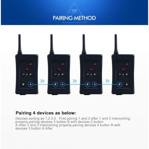  EJEAS 4XFBI /Tour Guide Referee Dedicated 4 Person Real-time Bluetooth intercom, 4 intercom, Bluetooth intercom/Multiplayer intercom/FBI/Football Referee walkie Talkie