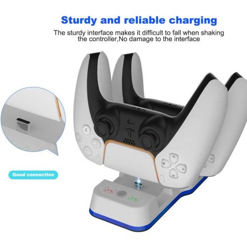  [아마존베스트]EJGAME Playstation 5 Controller Charging Dock Station.Dual USB Fast Charging Station & LED Indicator for PS5 Controller