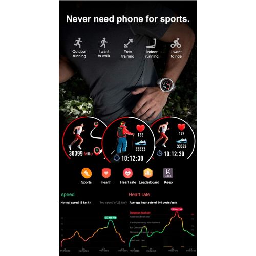  EJOLG IP67 Waterproof Fitness Trackers Smart Watch,with Heart Monitor and Blood Pressure Step Counter Pedometer,etc,Support Multiple National Languages Mens Womens Unisex