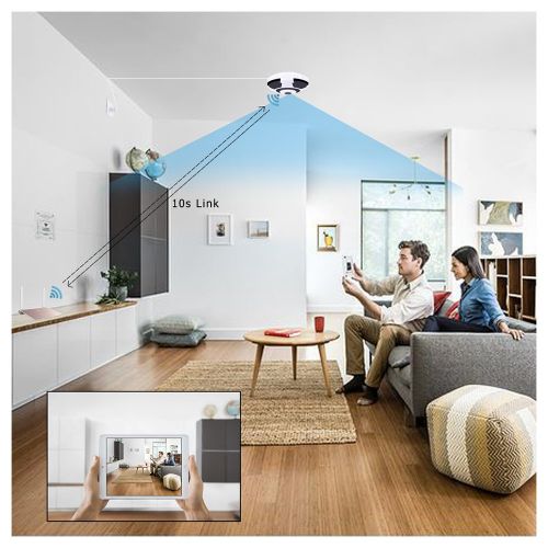  EKIR Home Camera, 1080P WiFi Wireless IP Security Surveillance Camera for BabyElder PetNanny Monitor with Night Vision K2 (WhiteIndoor Dome 360 Degree Fish-Eye Lens)