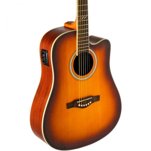  EKO},description:The TRI Series Dreadnought Cutaway Acoustic-Electric Guitar combines a spruce top with mahogany back and sides with rosewood fingerboard and bridge. This wood comb