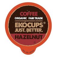 EKOCUPS Organic Hazelnut Flavored Coffee Pods, Extra 30% More Coffee Per Cup, Artisan Fair Trade Medium Roast, Hazelnut Coffee K Cups for Keurig K Cup Machines, Recyclable Pods, 40 Count